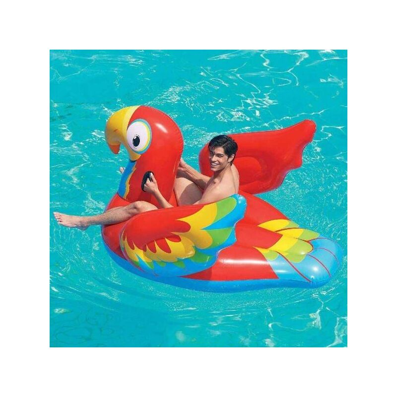 Trade Shop Traesio - 230 X 180 Cm Hinchable Gigante Loro De Moda Multicolor Hinchable