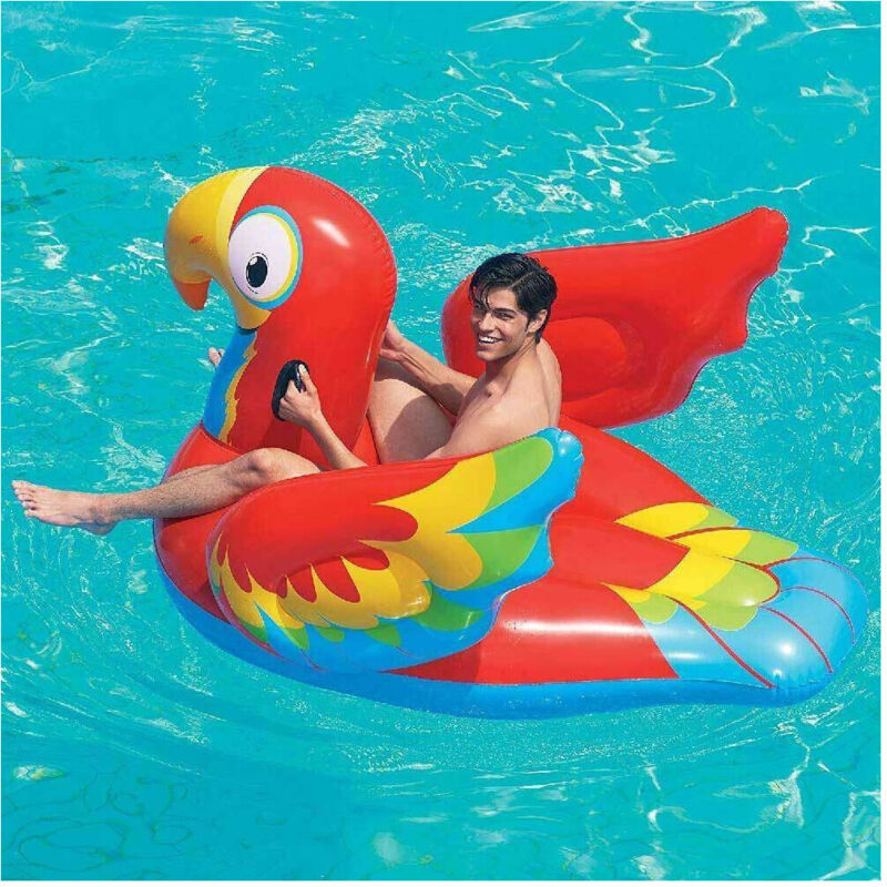 Trade Shop - Pappagallo Fashion Cavalcabile Gigante 230 X 180 Cm Gonfiabile Multicolore -