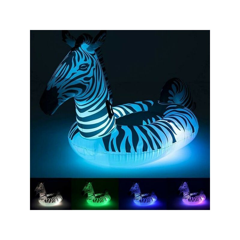 Fashion Hinchable Gigante Cebra Con Luces Led Para Piscina 254X142Cm 41406 -