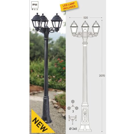 GIGI BISSO/MARY 3L NERO E27 LED 8,5W CCT PALO 207CM