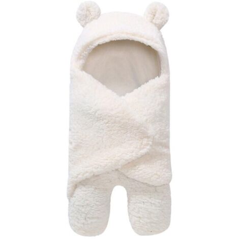 Gigoteuse et couverture en polaire beige à capuche pour bébés de 0 à 6 mois