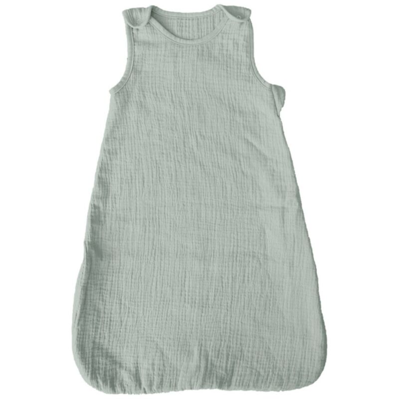 Gigoteuse Bébé Sans Manches - 100% Gaze de Coton Doux avec Zip Latéral - 70x40 cm - Vert .