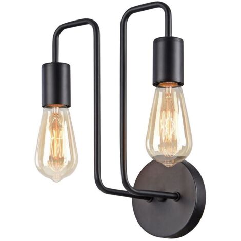 Gilbert Aplique Negro, 2 Luces, E27