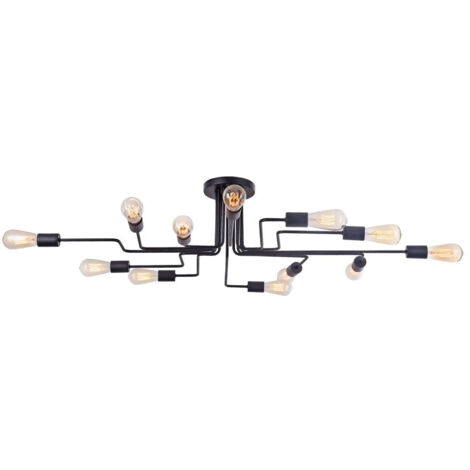 Gilbert Deckenleuchte Schwarz, 12 Licht, E27