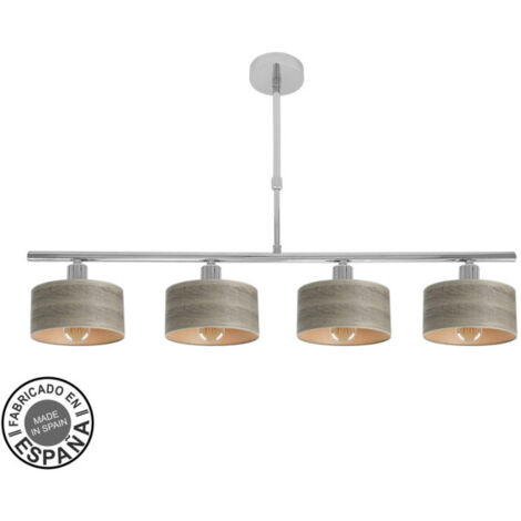 gilda lampe 4xe14 chrom/holz grau retgx76x14 cm