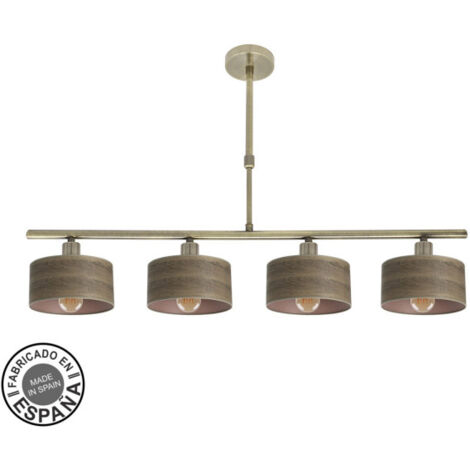 gilda lampe 4xe14 leder/dunkles holz regx76x14 cm