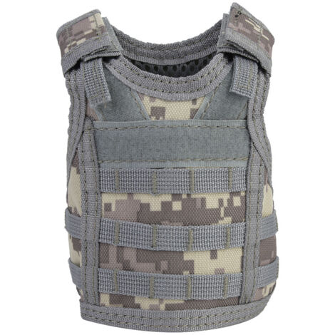 Gilet à bière miniature avec bretelles réglables pour canettes et bouteilles (Style ACU Digital)