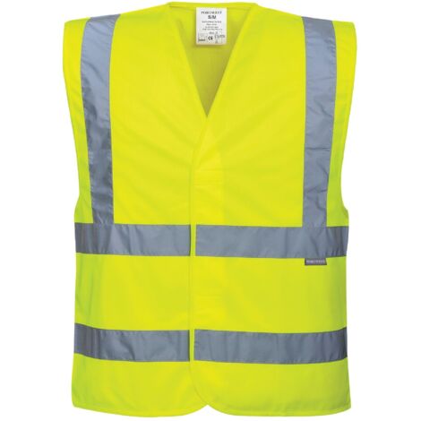 Gilet ad alta visibilità con imbracatura e doppio cinturino giallo L/XL