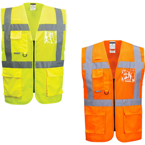 Gilet ad alta visibilità Portwest maglia executive ventilato MADRID Arancione L