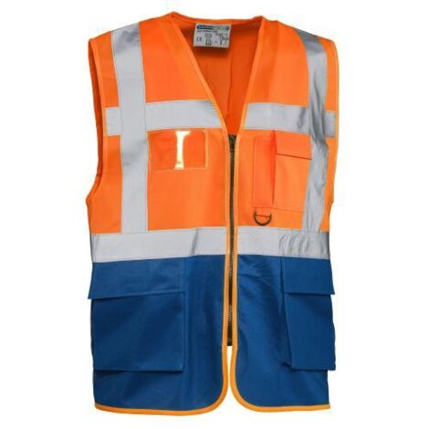 GILET ALTA VISIBILIT ARANCIO/BLU LASER TG. XL