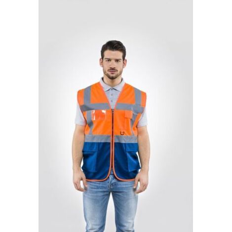 GILET ALTA VISIBILIT ARANCIO/BLU LASER TG.XXL