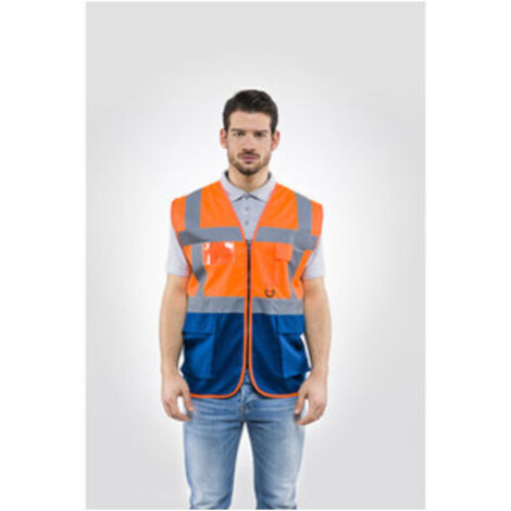 GILET ALTA VISIBILIT ARANCIO/BLU TG. XL
