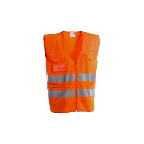 Gilet Eco Neppa arancio alta visibilità doppia banda Tg.L/XL