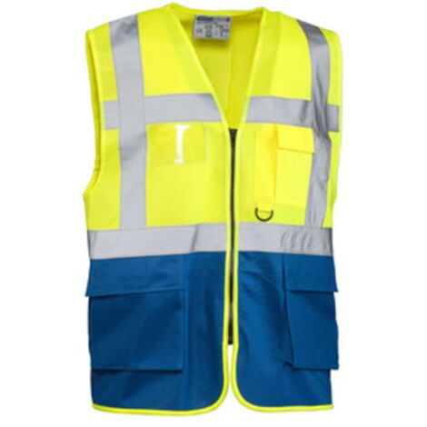 GILET ALTA VISIBILIT GIALLO/BLU LASER TG.  L