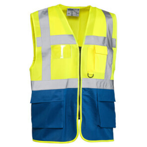 GILET ALTA VISIBILIT GIALLO/BLU LASER TG. XL