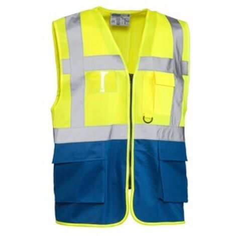 GILET ALTA VISIBILIT GIALLO/BLU LASER TG. XL