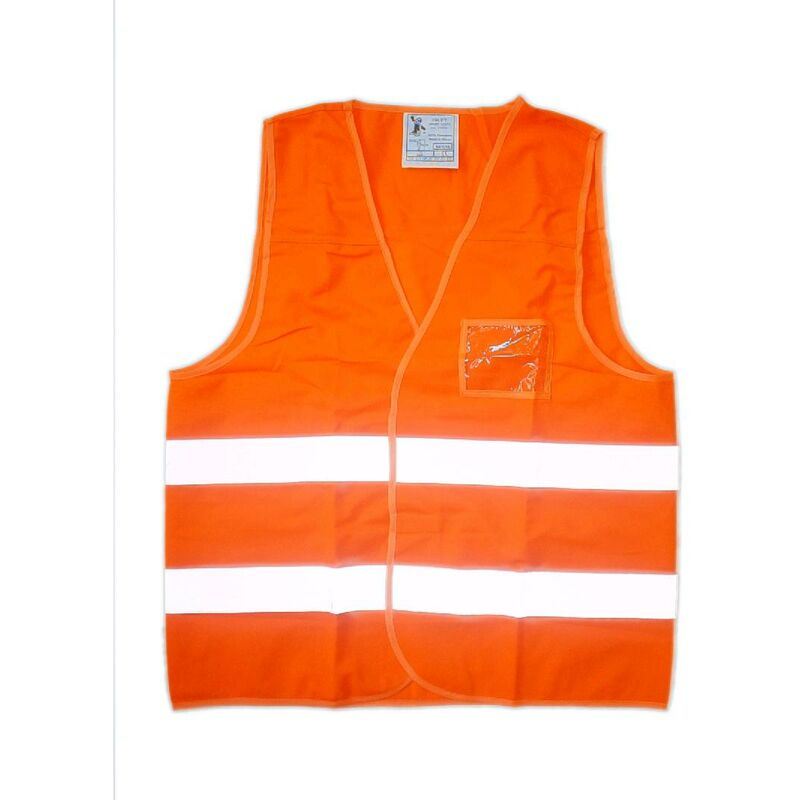 Image of Seba Protezione - gilet fluo arancio c/bande e porta badge tg.unica