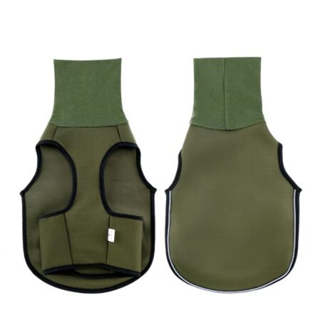 Gilet anti-anxiété pour chiens, gilet apaisant pour animaux de compagnie, réfléchissant et multifonctionnel. -vert militaire - XXL