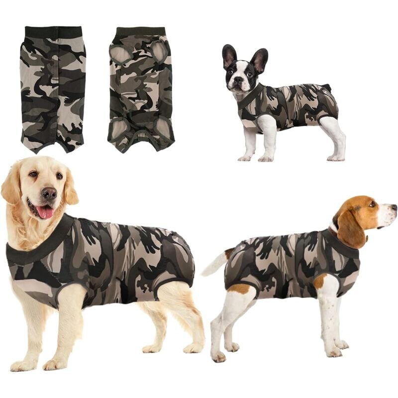 Gilet anti-léchage pour animaux de compagnie après opération (l, camouflage) Fei Yu