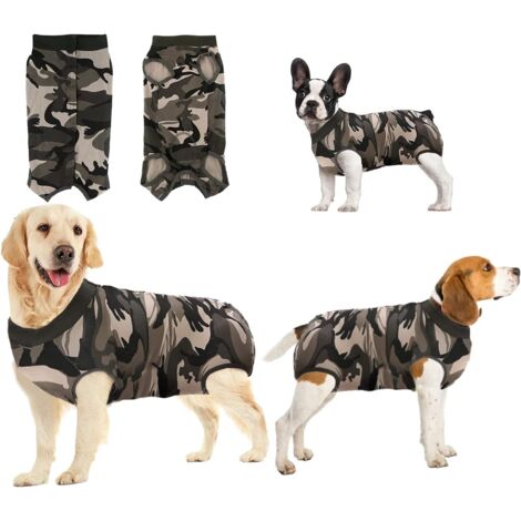 Gilet anti-léchage pour animaux de compagnie après opération (L, camouflage)-Fei Yu