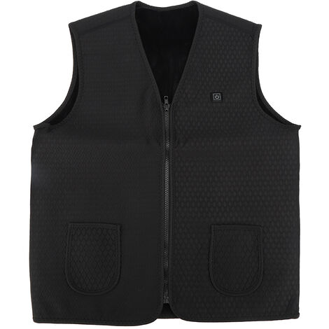 Gilet chauffant électrique intelligent vêtements de température à trois niveaux veste chauffante extérieure noir (Noir XL)