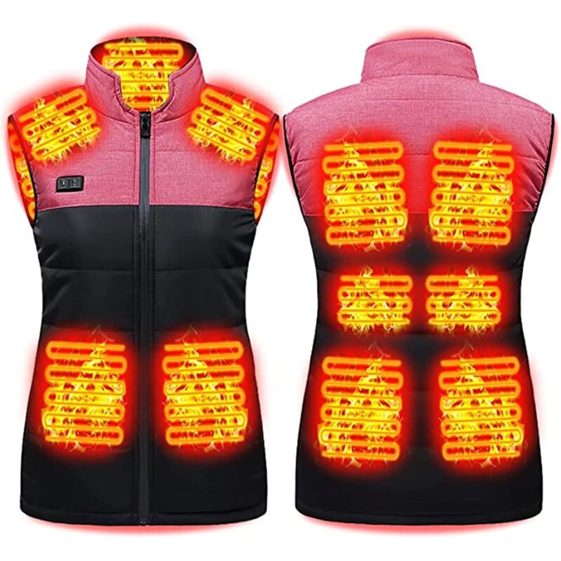 Xidjuikm - Gilet Chauffant Homme Femme Veste Chauffante Électrique usb Vêtement de Chauffage avec 11 Zones de Chauffé 3 Températures Réglables Gilet