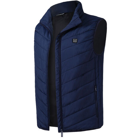 Gilet chauffant intelligent à chargement USB vêtements chauds pour hommes et femmes veste chaude veste de coton chauffante d'hiver 2XL bleu