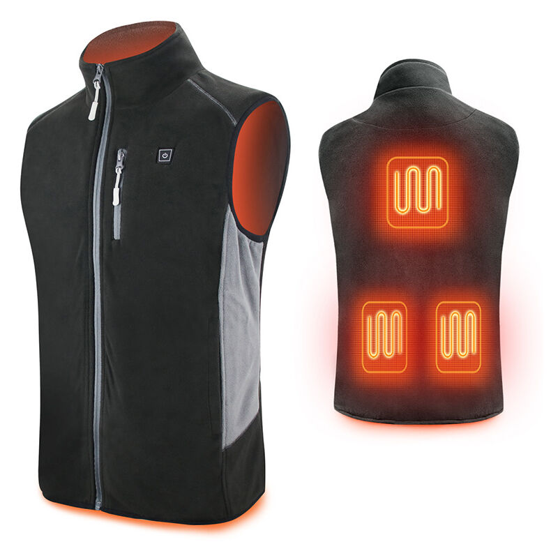 KZQ - Gilet Chauffant Polaire Fleece Léger Gilet chauffé avec Batterie usb, Unisex