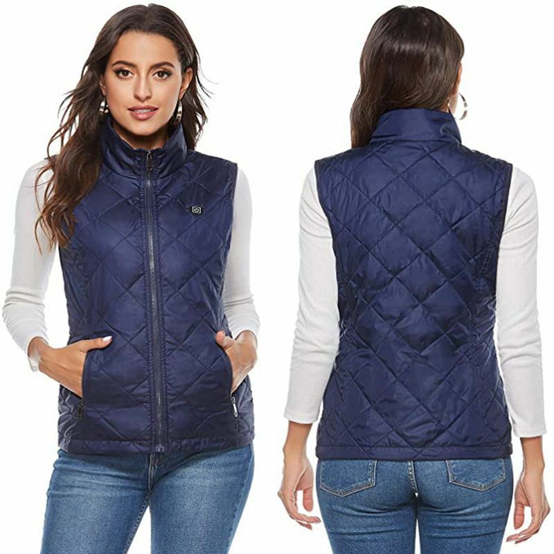 Gilet chauffant pour femme avec 4 zones de chauffage, veste chauffante pour le cou bleu M