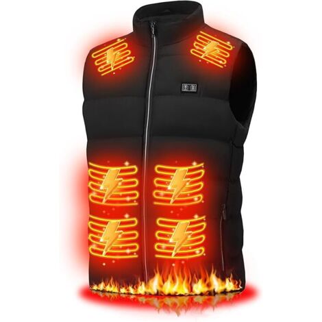 Gilet Chauffant USB Hommes Femmes - 15 Zones Chauffantes - 3 Niveaux De Température - Pour Randonnée, Ski, Pêche, Camping - Polaire Lavable