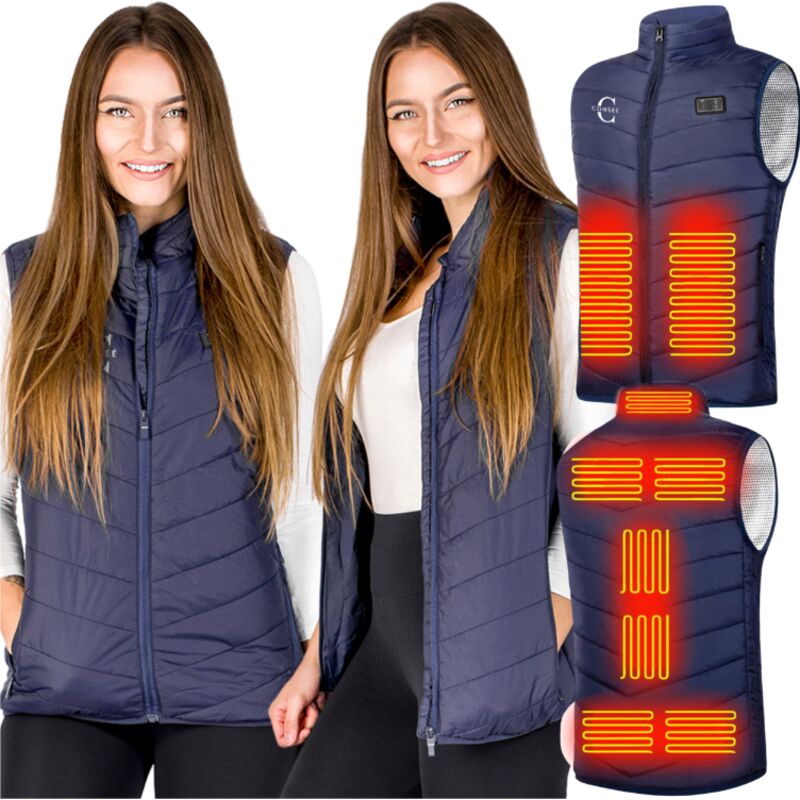 Gilet chauffant sans manches usb femme homme printemps bleu marine XL Gilet chauffant bleu marine taille XL