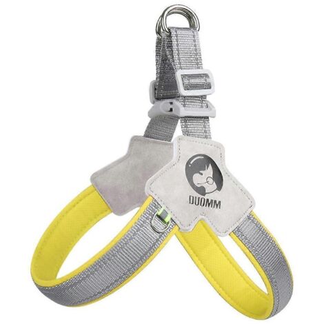Gilet chien réglable respirant entraînement dos sangle réfléchissante extérieur XL jaune