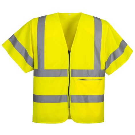 Gilet con zip e mezze maniche Giallo L