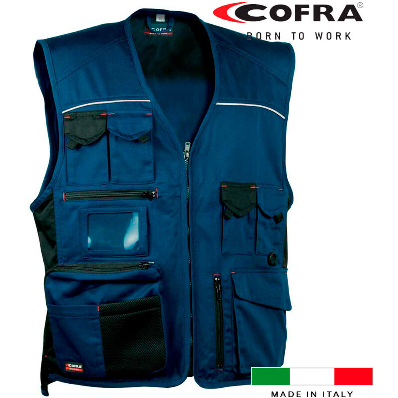 Image of Cofra - E3/80597 gilet expert blu marino nero taglia 64