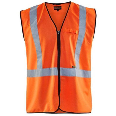Gilet da lavoro con zip ad alta visibilità 3029 - Arancione fluorescente 4XL/5XL