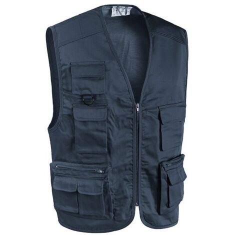 Gilet da Lavoro con Zip e Tasche - Collo a V - Star Blu Navy XL