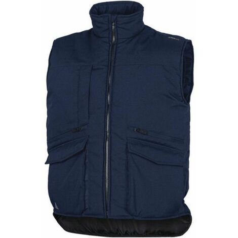 Gilet da Lavoro Imbottito con Zip e 9 Tasche Sierra 2 - Cotone e Poliestere - Blu XXL