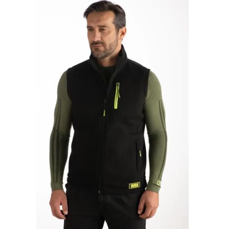 gilet da lavoro in pile wrk "wrk503" colore nero senza cappuccio, tg l