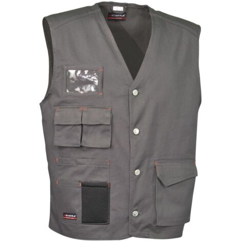 Gilet da Lavoro Multi Tasche Cofra Nairobi - Grigio Grigio L