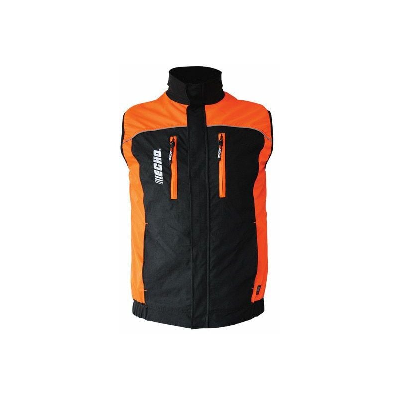 Image of Echo - Gilet da lavoro protettivo Plus arancio fluo e nero elastico traspirante - m