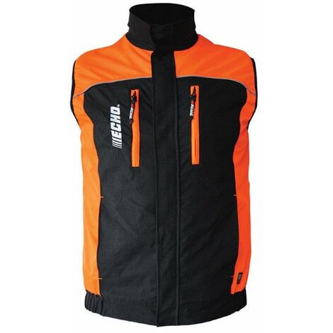 Gilet da lavoro protettivo Echo Plus arancio fluo e nero elastico traspirante - M