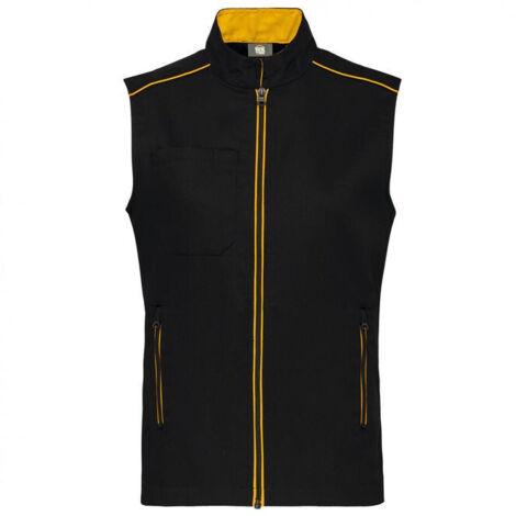Gilet da lavoro senza maniche DayToDay WK. Designed To Work Nero / Giallo L