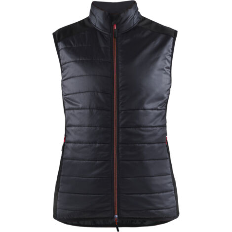 Gilet da lavoro senza maniche imbottito donna 3864 Nero/Rosso L