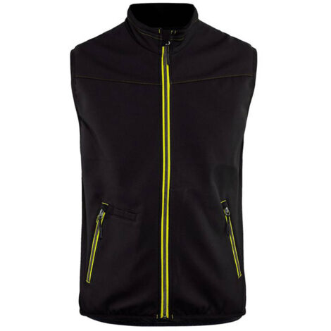 Gilet da lavoro softshell senza maniche stretch 3850 Nero/Giallo fluorescente M