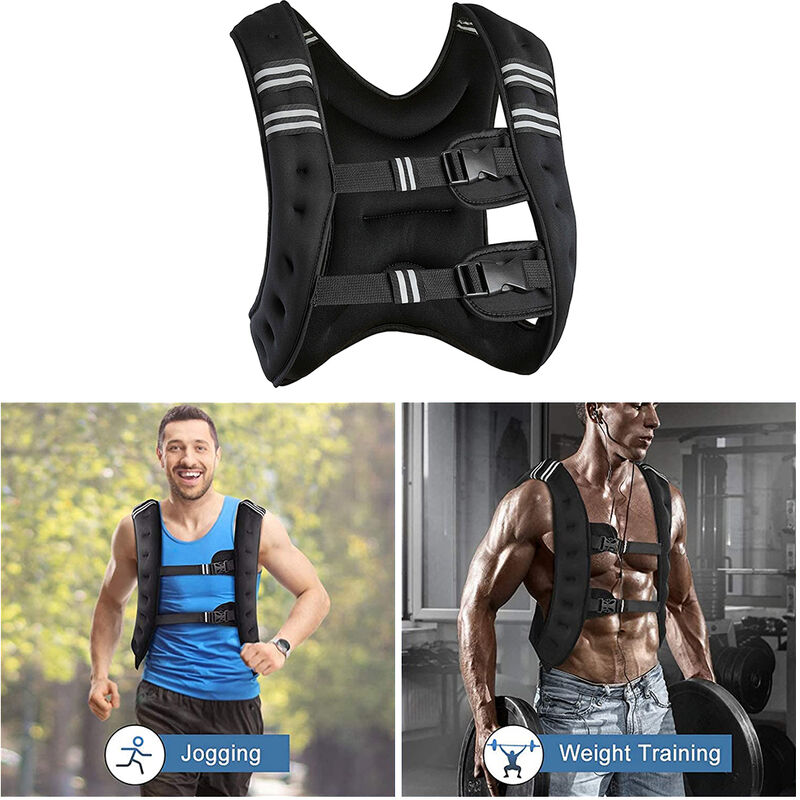 Wyctin - Hofuton Gilet Leste Gilet De Course Gilet De Musculation 10kg -Noir