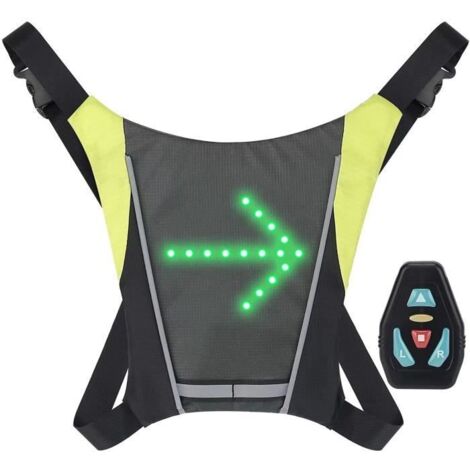 Gilet de Cyclisme à LED - Marque inconnue - Avec indicateur de Direction - Télécommande - Rechargeable par USB