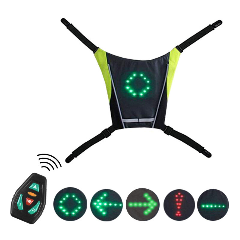 Gilet de Cyclisme Réfléchissant, Réfléchissant Sac à Dos Attachement Clip, Rechargeable USB avec LED Clignotant Télécommande Équipement de Sécurité