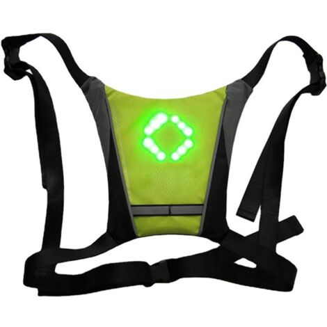 Gilet de Cyclisme Réfléchissant, Réfléchissant Sac à Dos Attachement Clip, Rechargeable USB avec LED Clignotant Télécommande Équipement de Sécurité pour Cyclisme, Course à Pied
