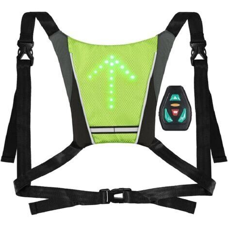 Gilet de Cyclisme Réfléchissant, Réfléchissant Sac à Dos Attachement Clip, Rechargeable USB avec LED Clignotant Télécommande Équipement de Sécurité pour Cyclisme, Course à Pied