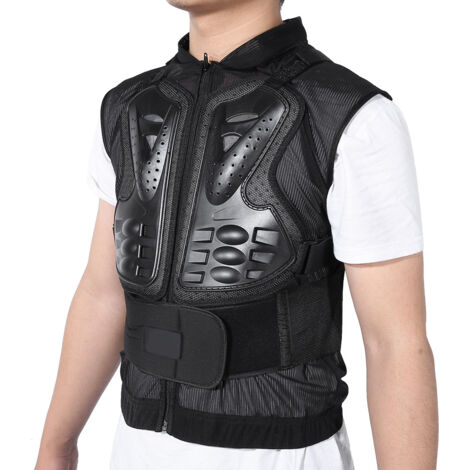 Gilet de moto sans manches avec protection corporelle, veste de protection de course (L)